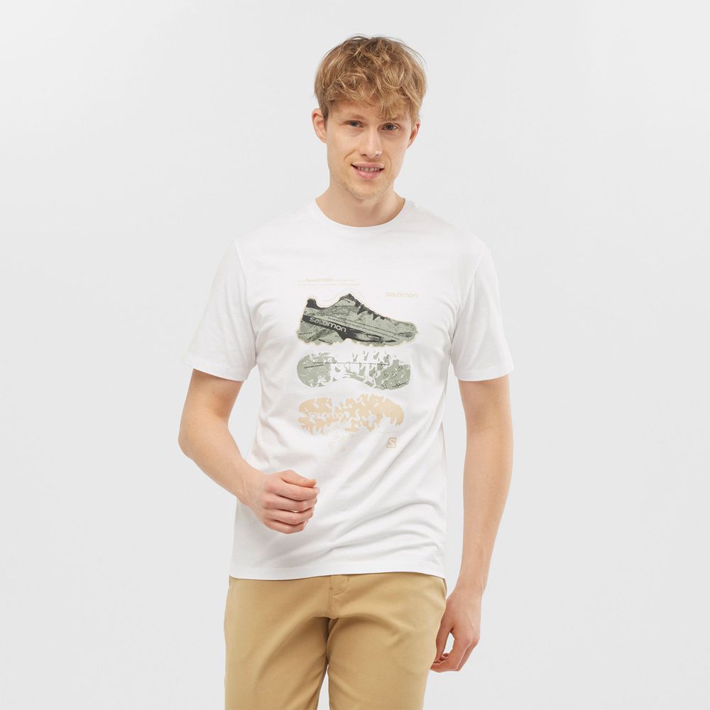 SALOMON OUTLIFE GRAPHIC BLUEPRINT SS M Philippines - Men's Tee Shirt - White | 067395-RFQ